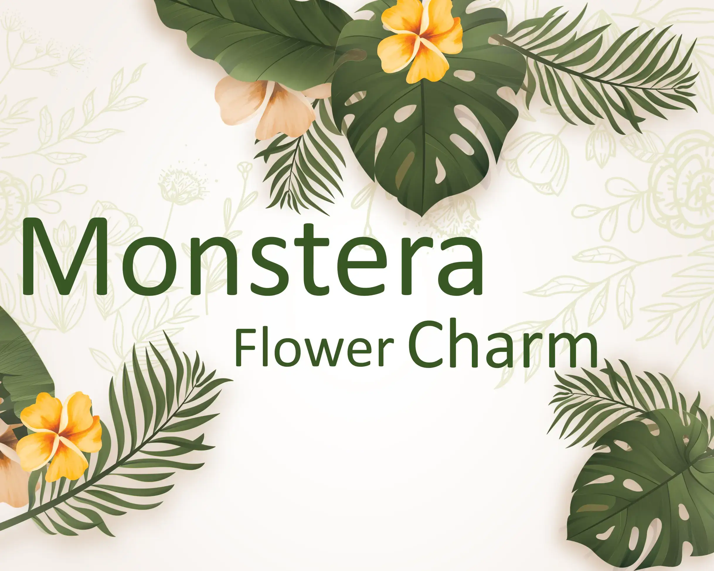 monstera flower charm